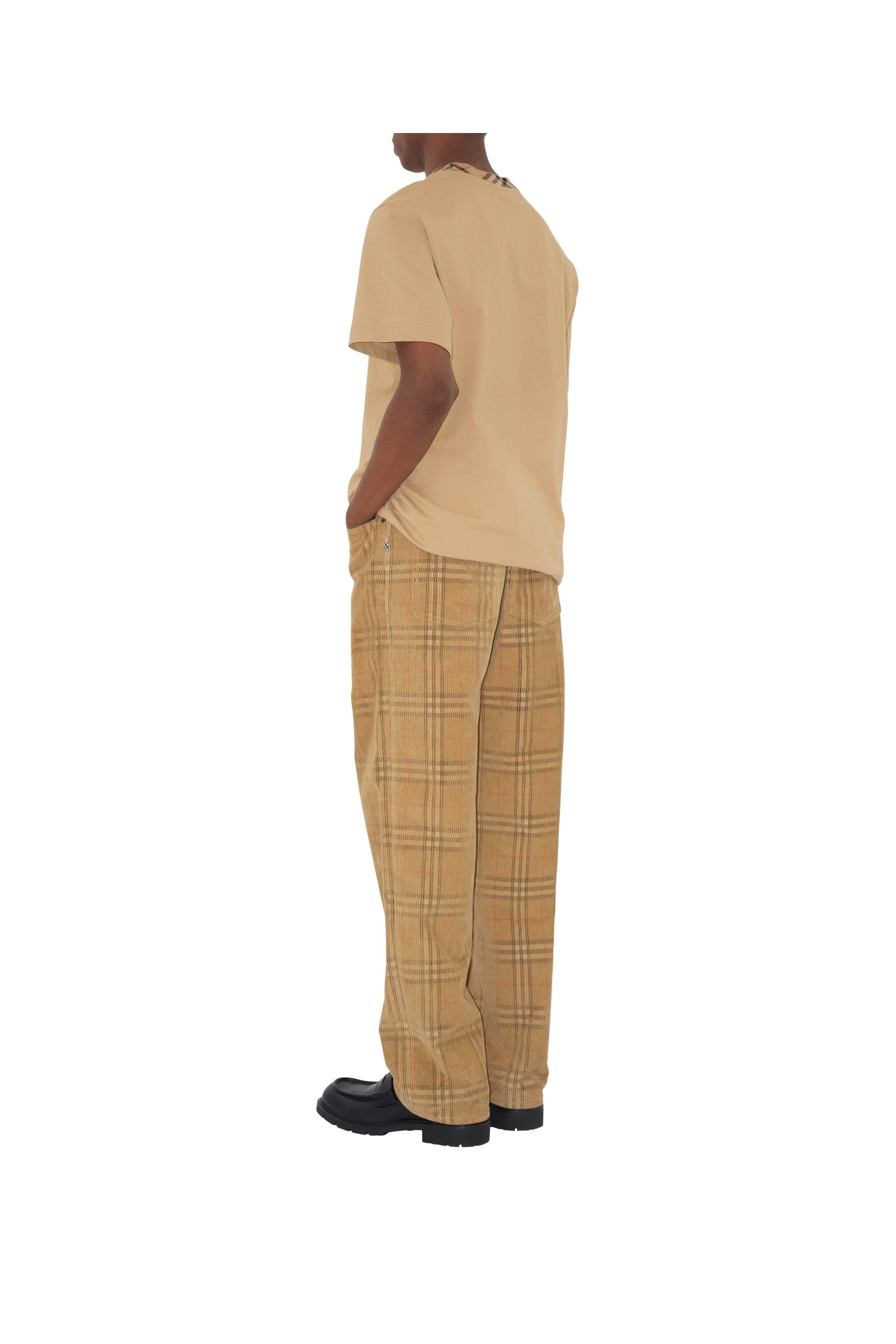 burberry Check Corduroy Trousers in Sand at Nordstrom - 4