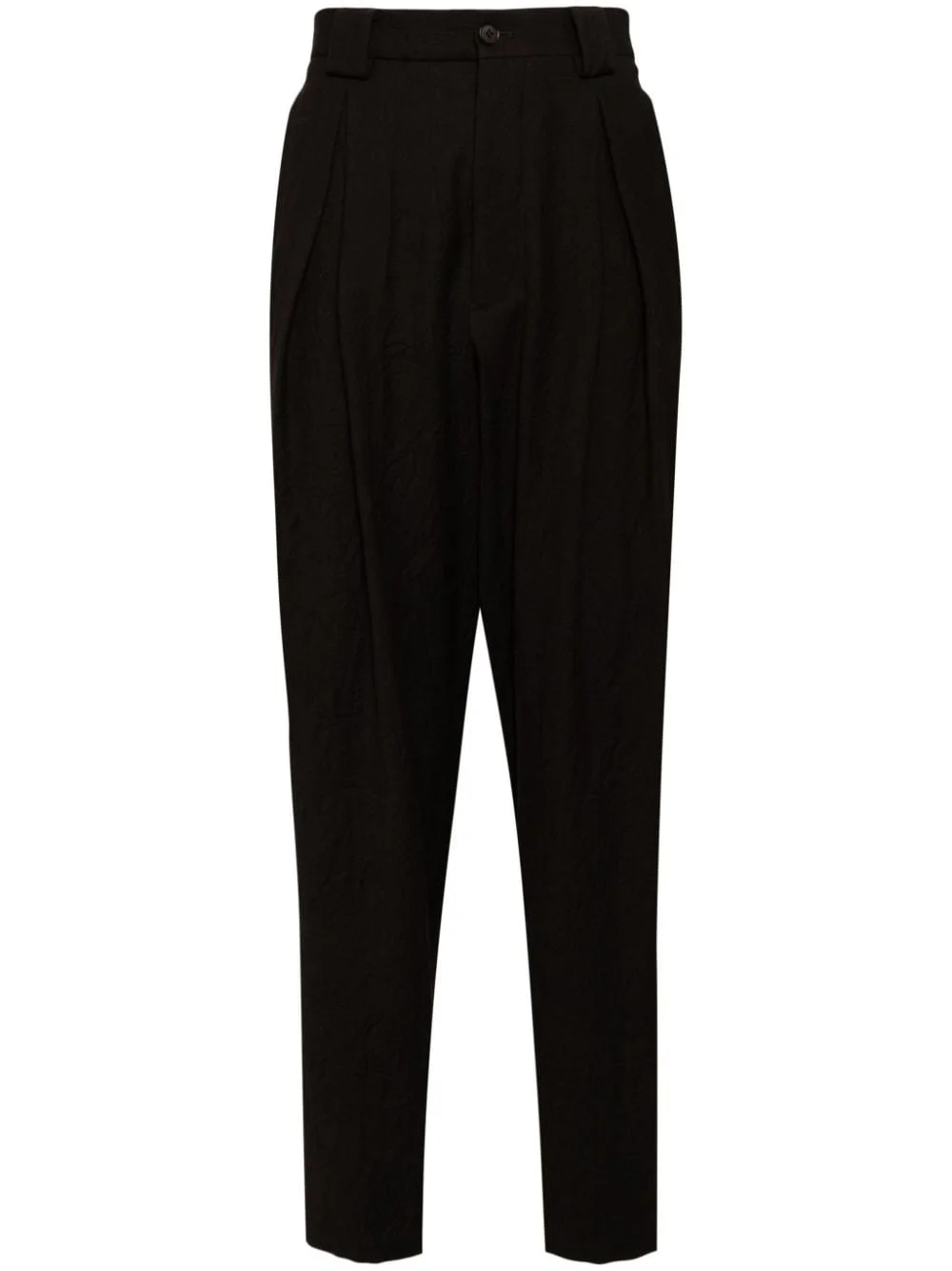 single-pleat flannel trousers - 1