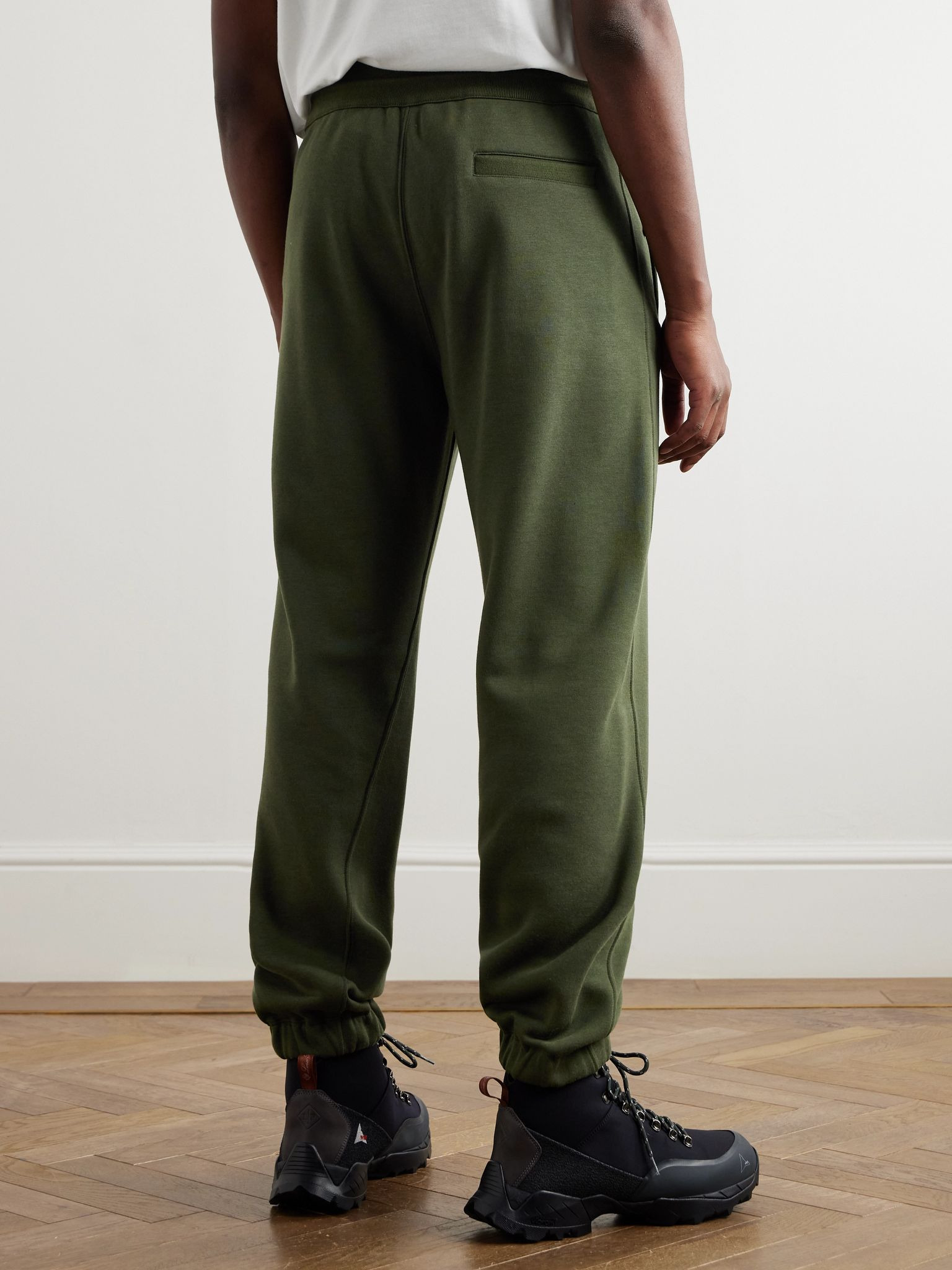 Vogel Tapered Cotton and Cashmere-Blend Jersey Sweatpants Army green - 4