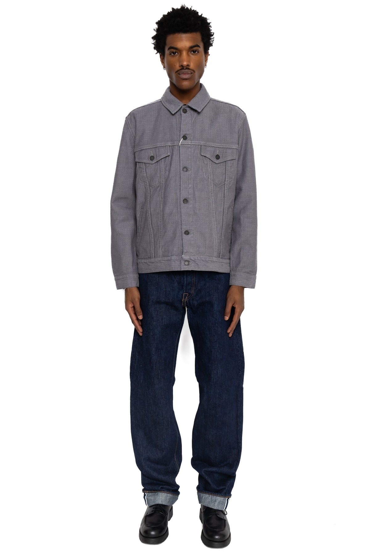 Sashiko Type 3 Jacket - Heather Grey x Black - 2