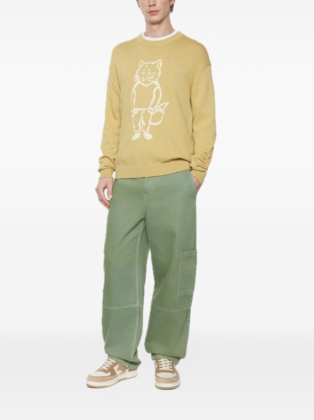 fox-intarsia wool sweater - 3