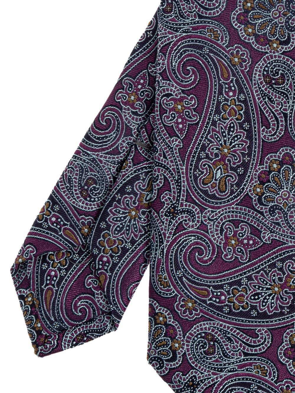 paisley-print silk tie - 3