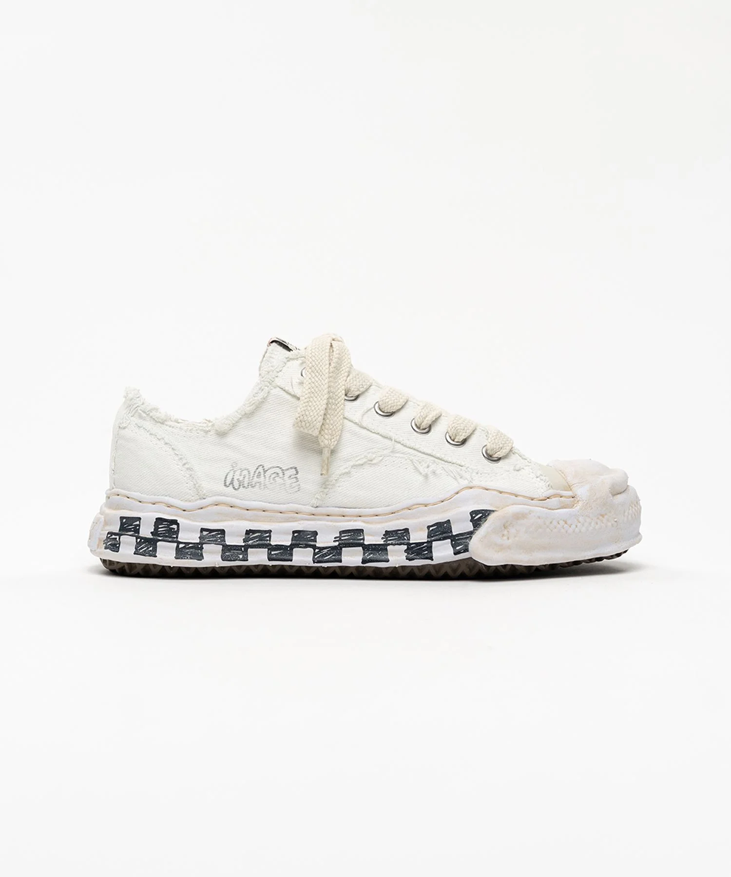 "HANK" OG Graffiti Check Sole Canvas Low-top Sneakers - 1
