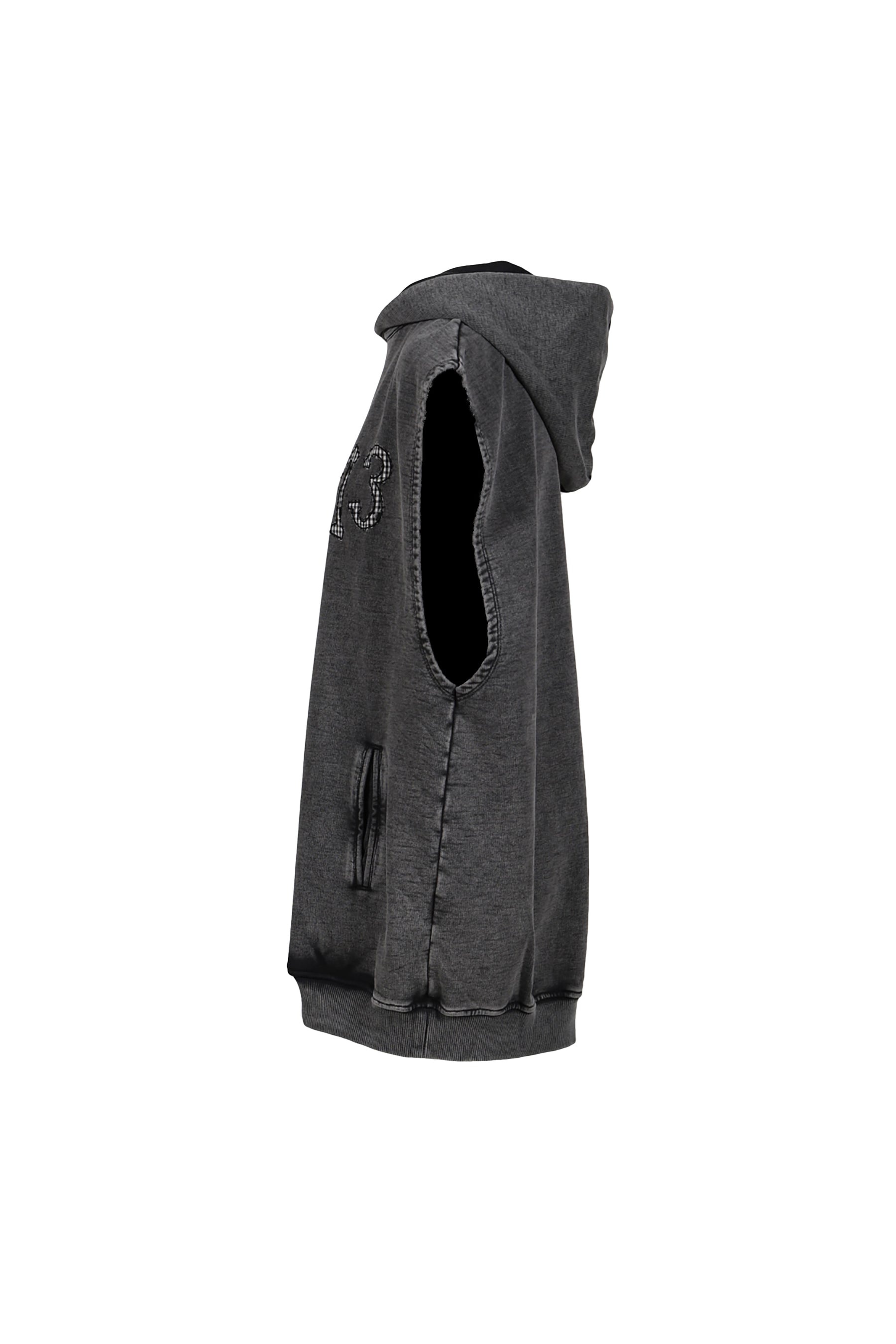 SLEEVELESS HOODIE / GRY - 3