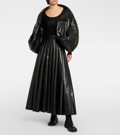 Junya Watanabe Pleated faux leather midi skirt outlook