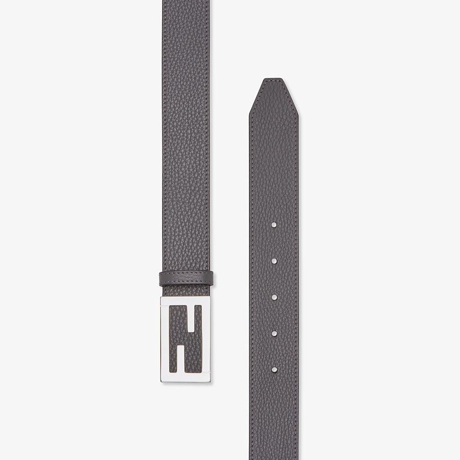 Gray leather belt - 2