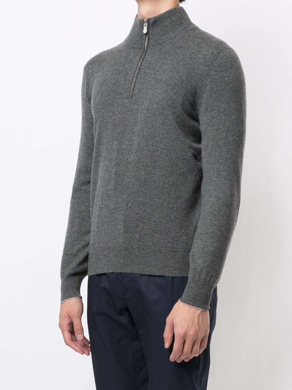 half zip mock neck jumper - 3