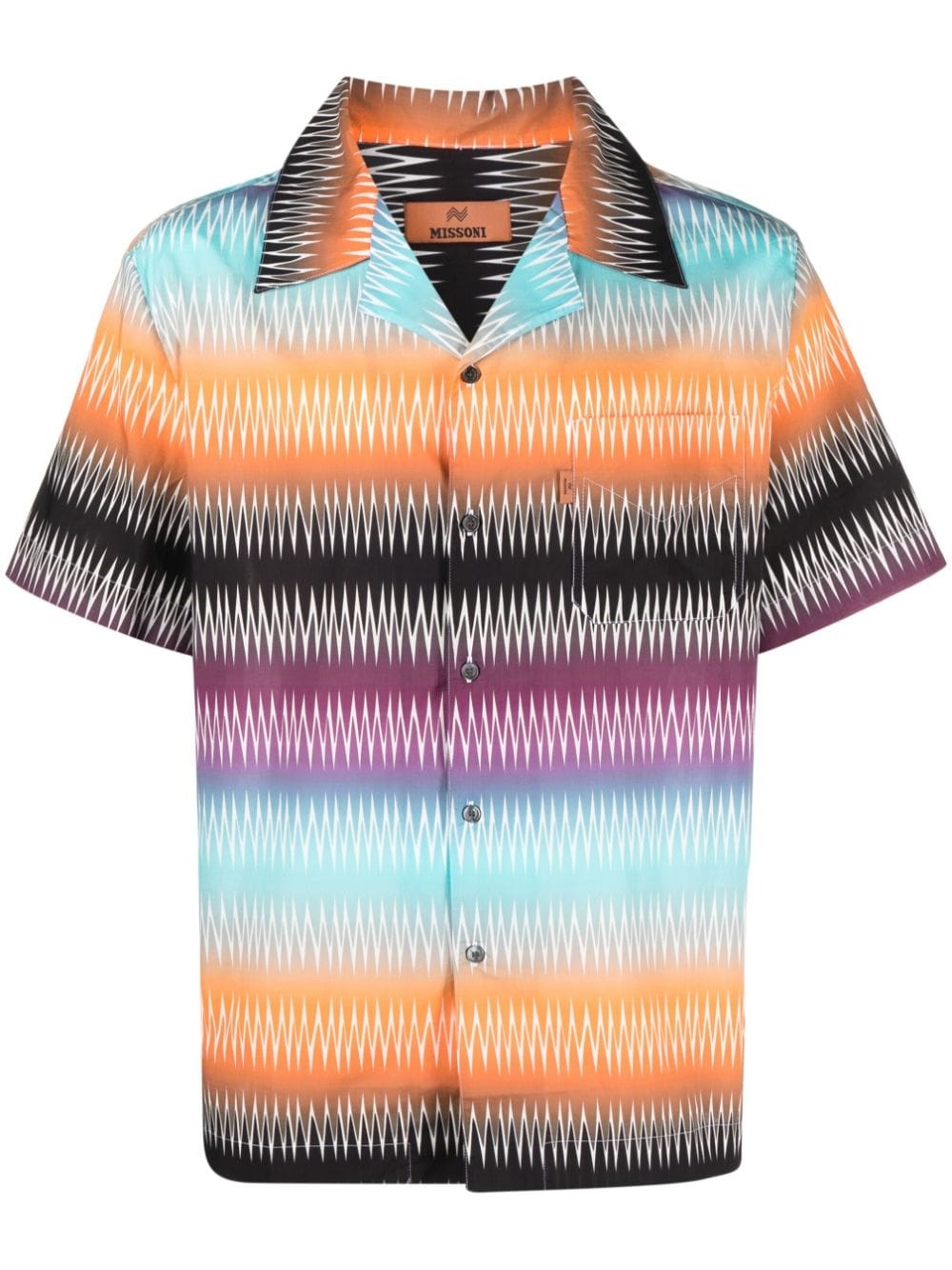 gradient chevron-print shirt - 1