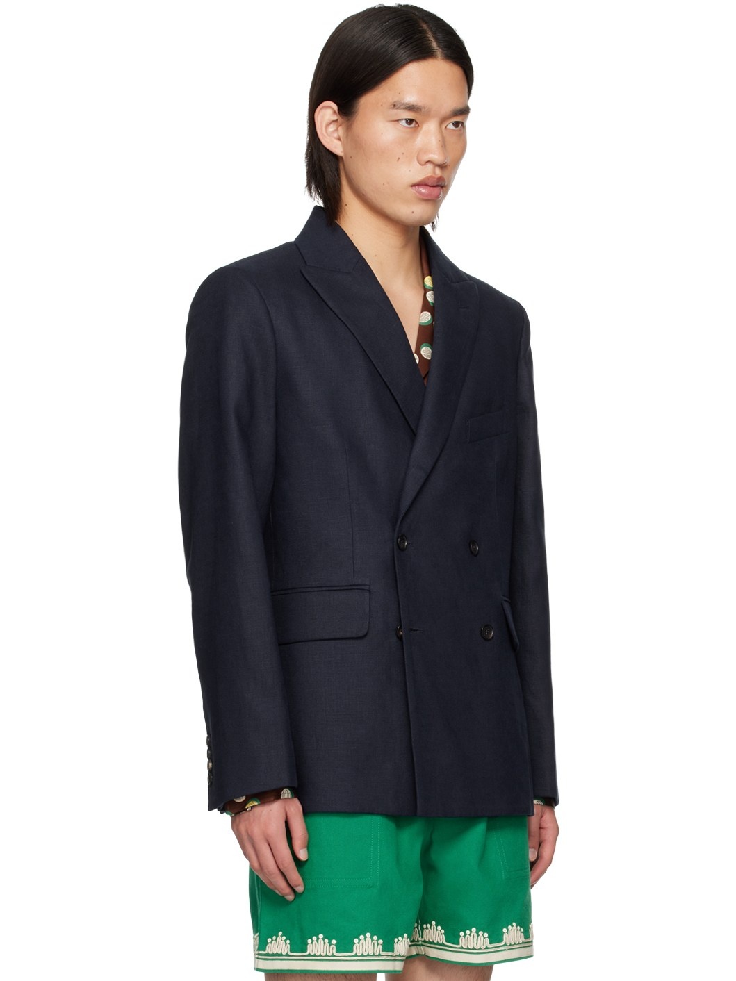 Navy Double-Breasted Blazer - 2