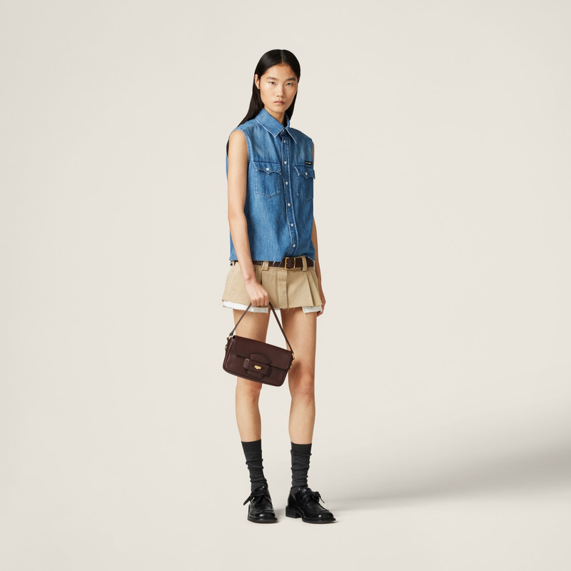 Miu Miu Sleeveless chambray shirt outlook