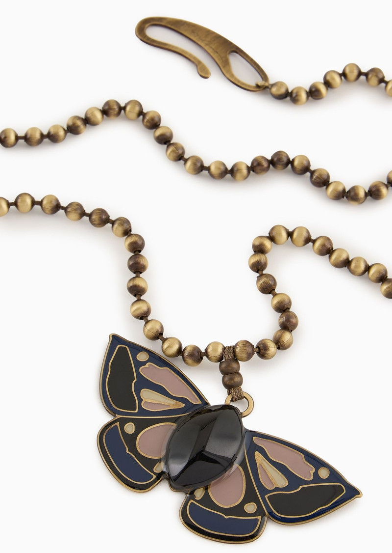 GIORGIO ARMANI Long necklace with butterfly pendants outlook