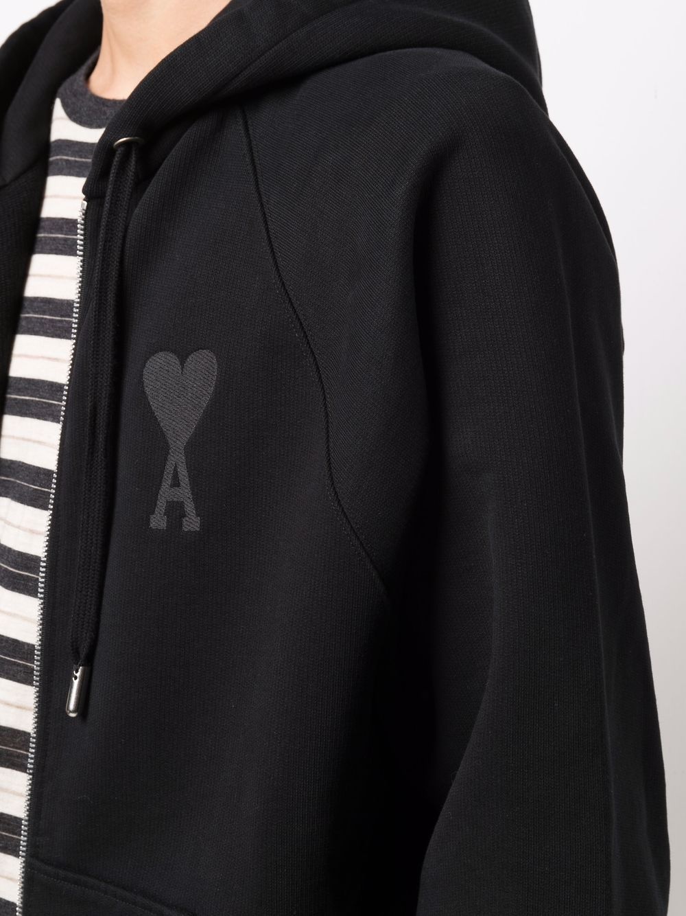 logo-print zipped hoodie - 6