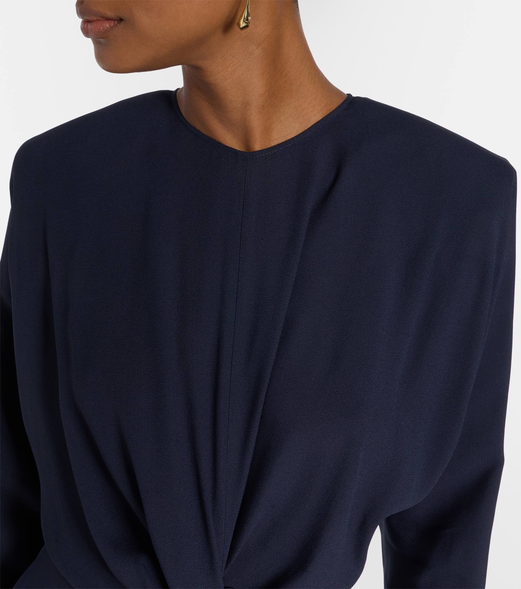 Gathered satin midi dress - 4