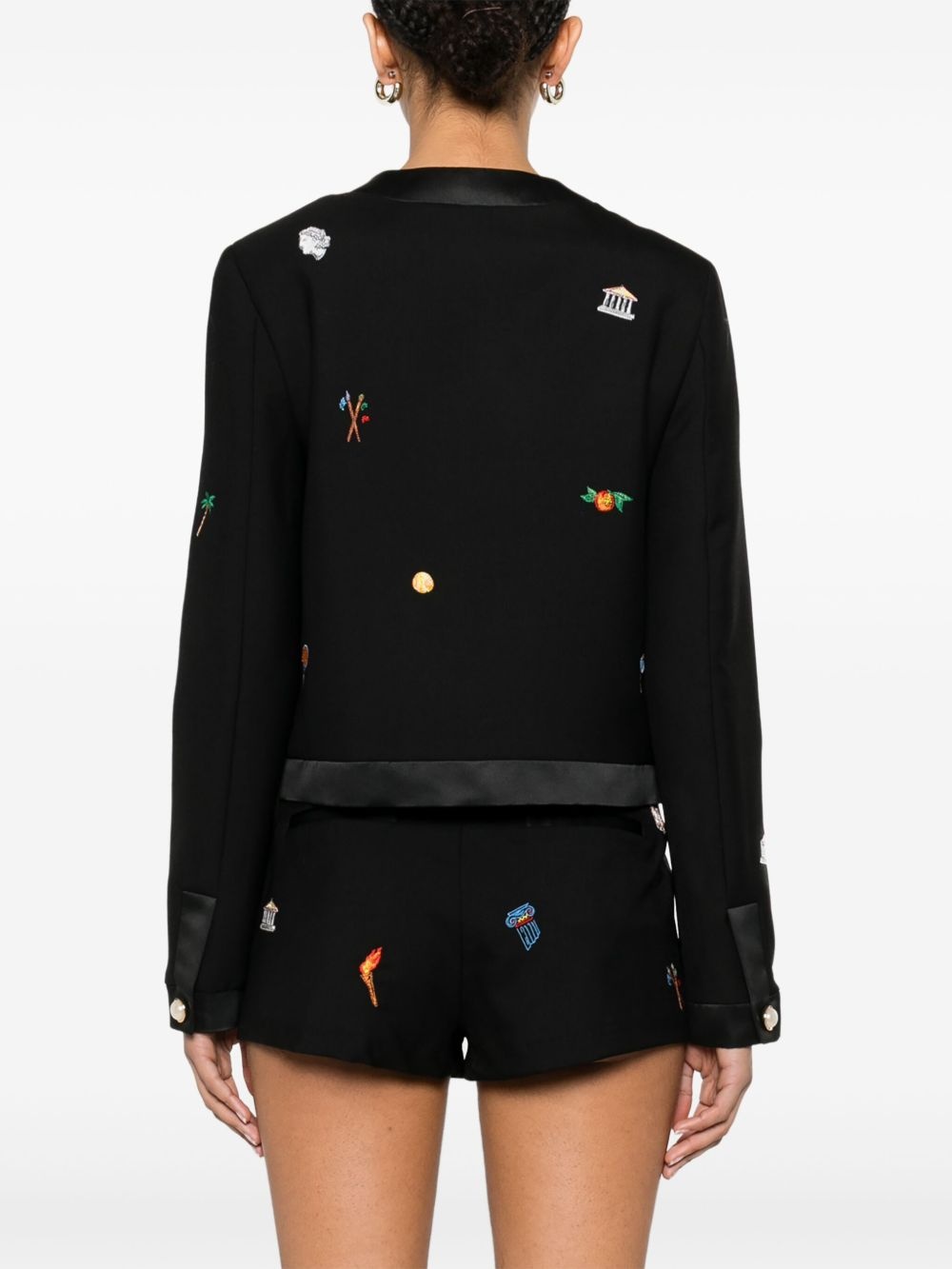 motif-embroidered jacket - 4