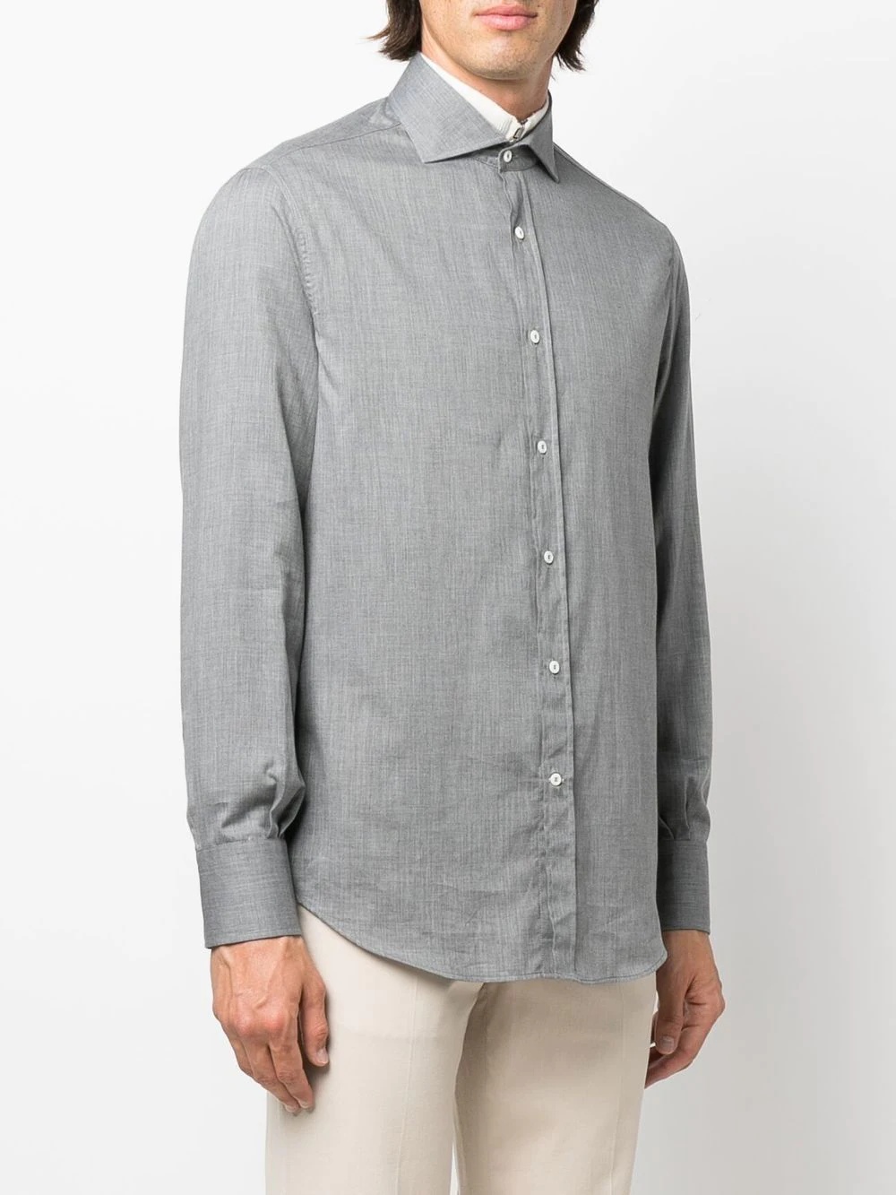 cutaway-collar button-up shirt - 3