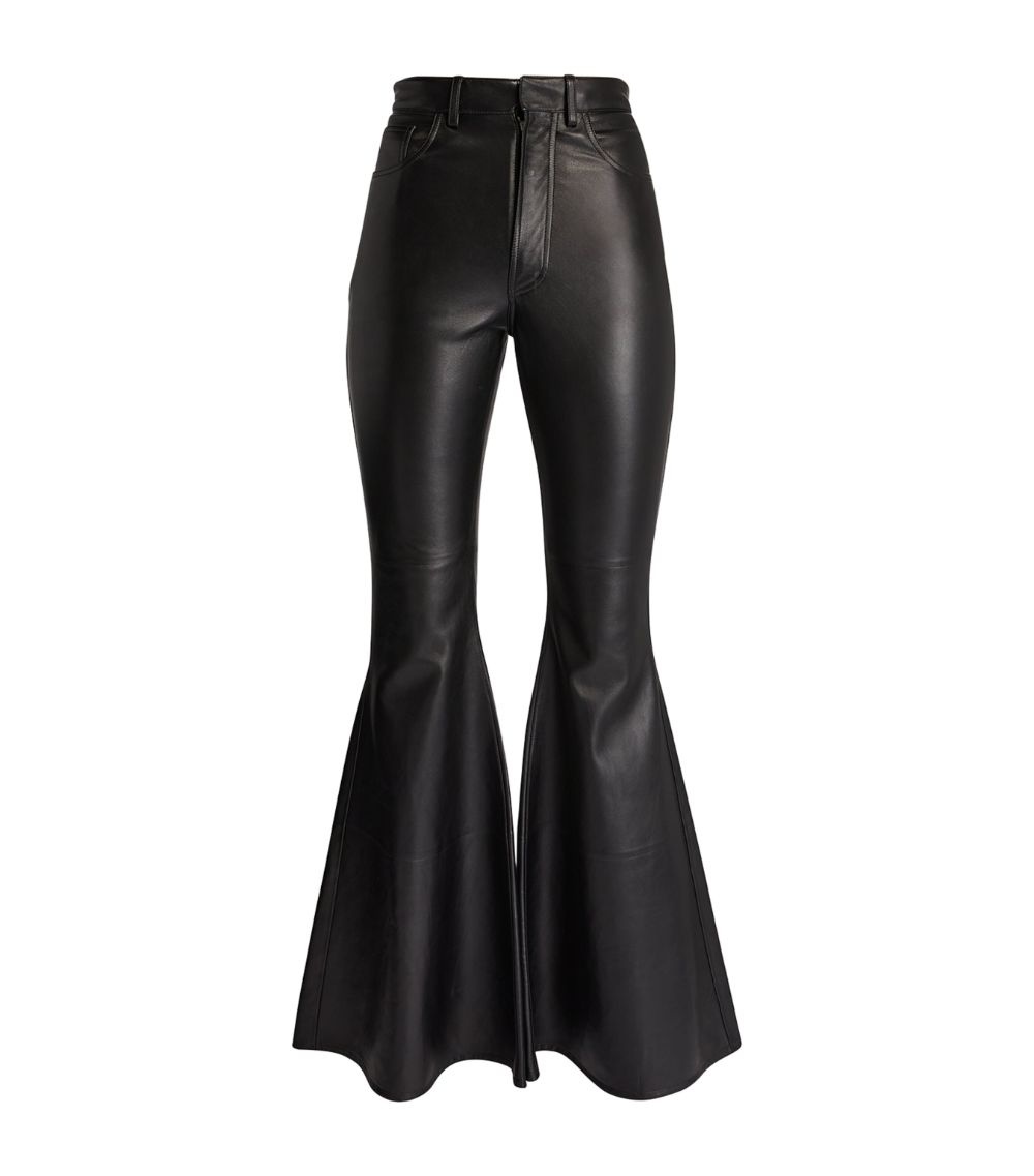 Leather Flared Trousers - 1