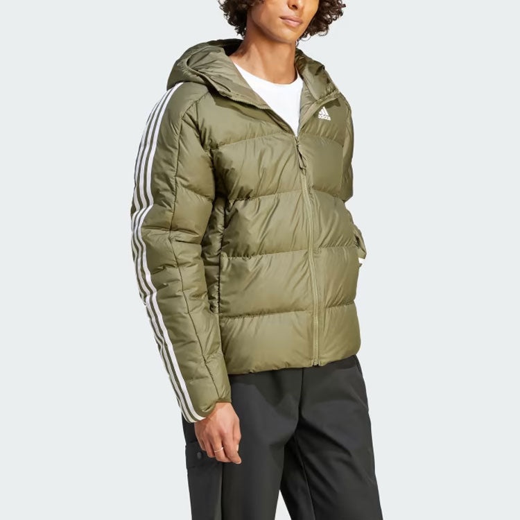 adidas Midweight Down Hooded Jacket 'Olive Green' IK3214 - 4