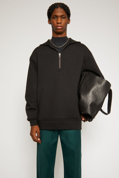 Acne Studios Half-zip hooded sweatshirt black outlook