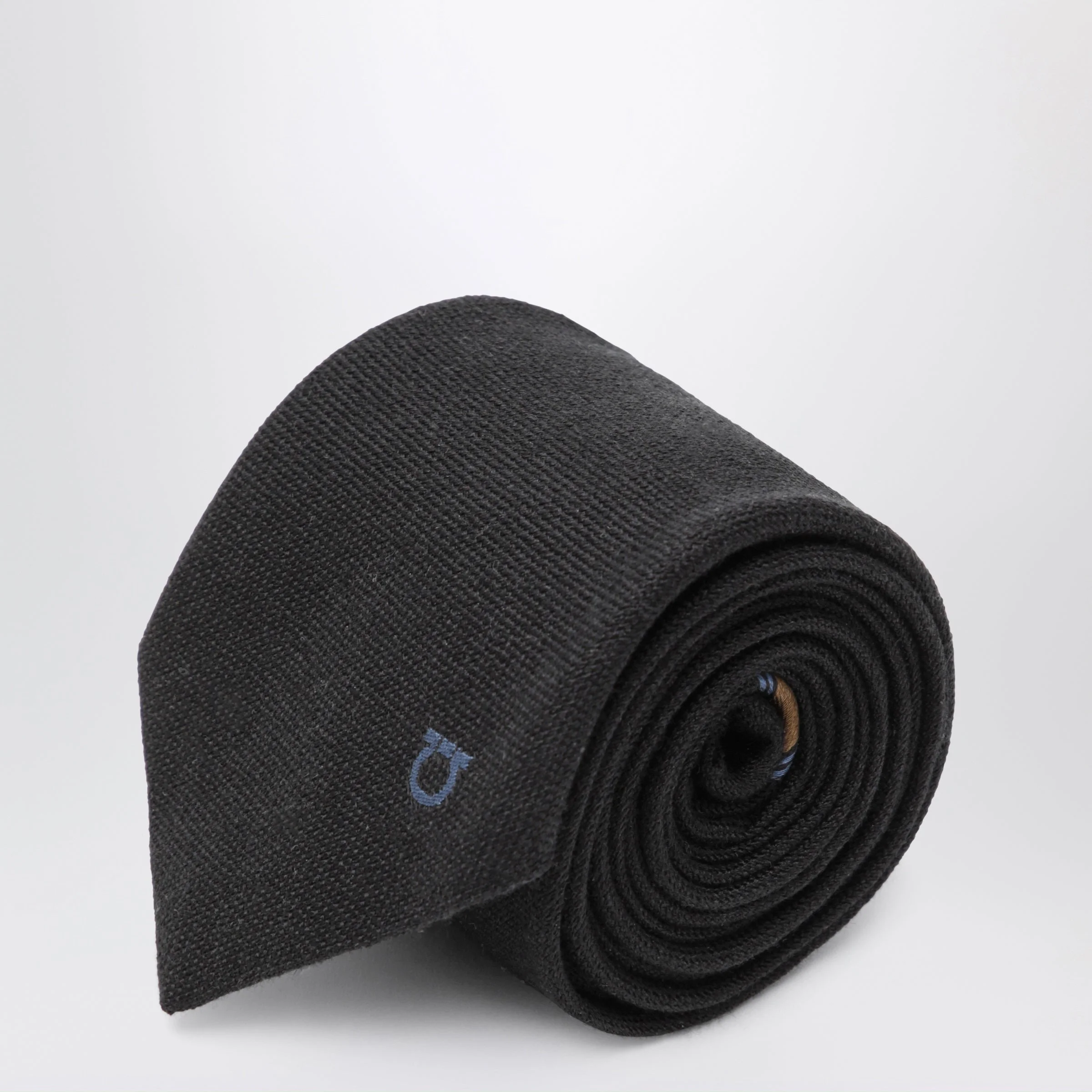 Dark grey Gancini jacquard tie - 1