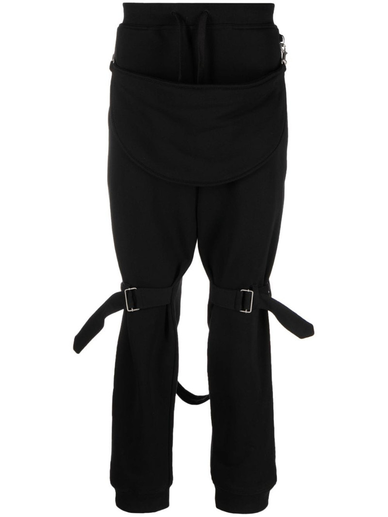 buckled layered straight trousers 1