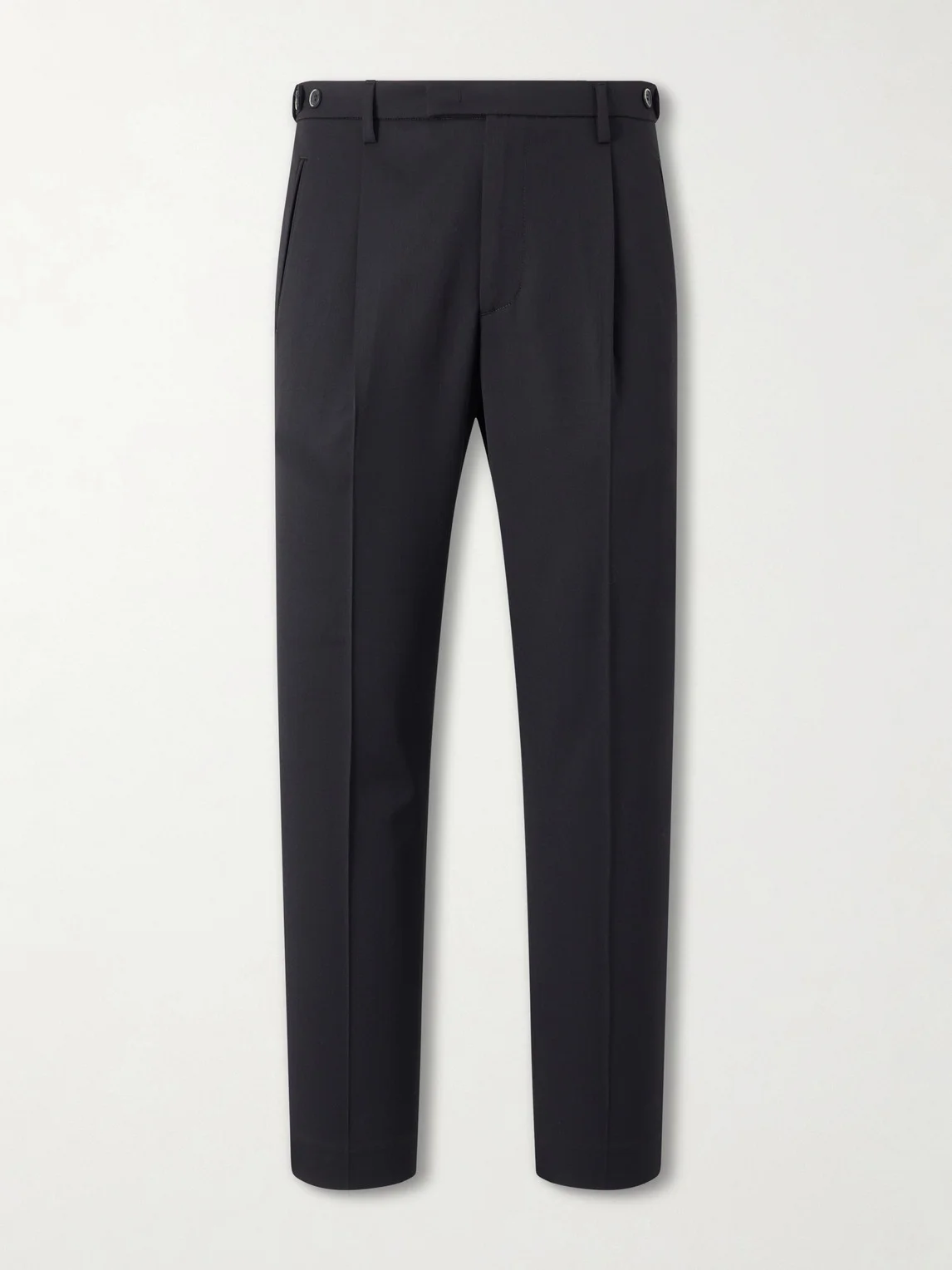 Straight-Leg Pleated Wool-Blend Gabardine Trousers - 1