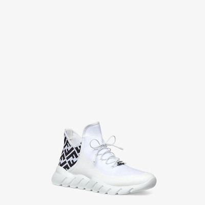 FENDI White tech mesh high-tops outlook