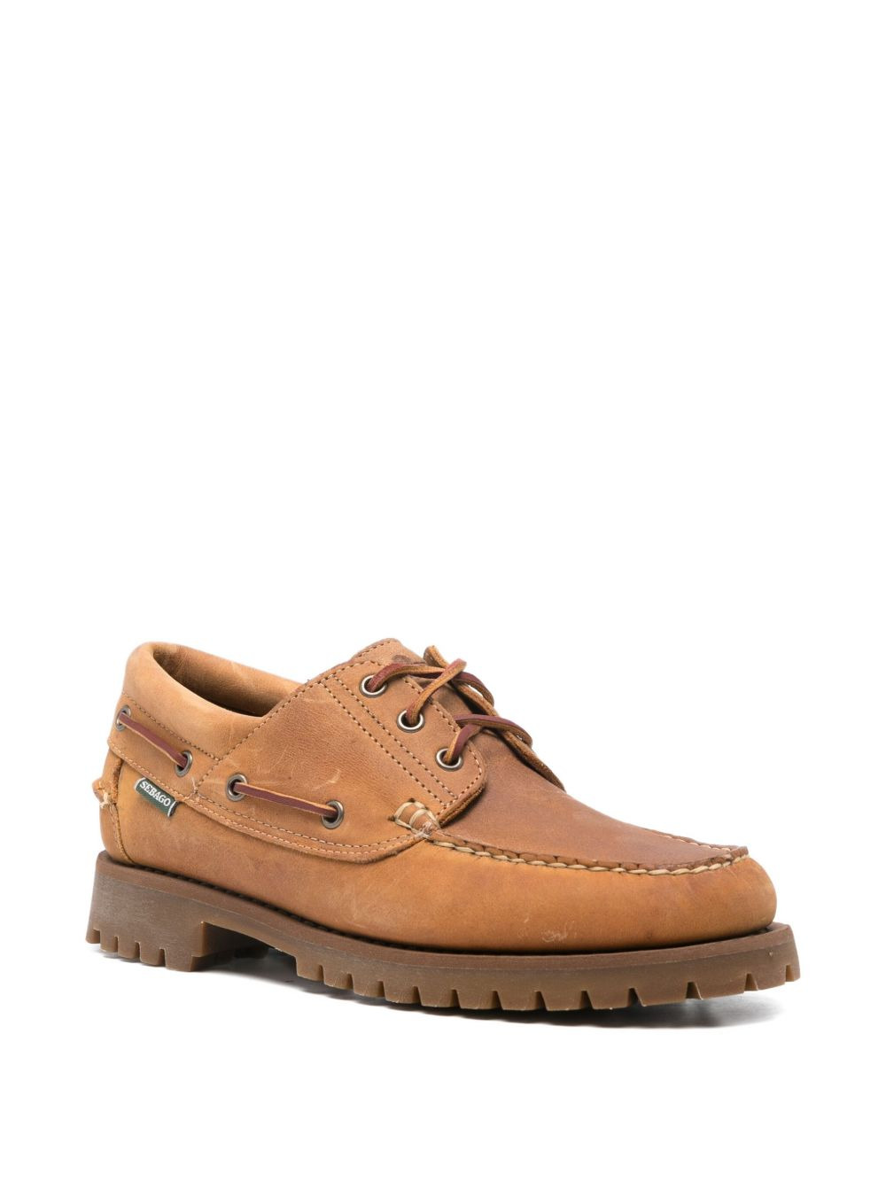 leather lace-up boat shoes - 2