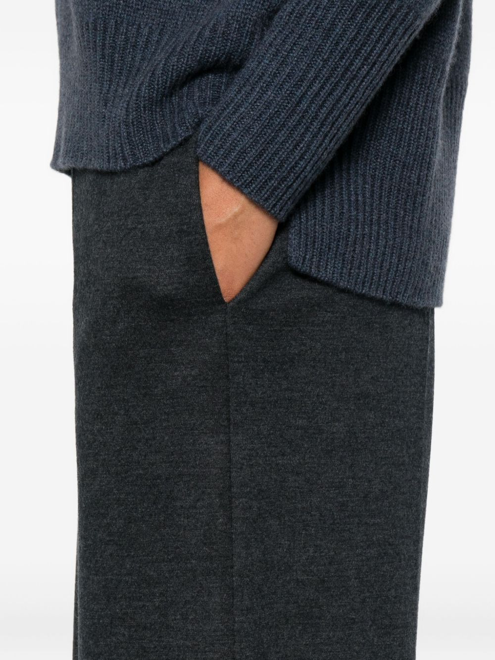 wide-leg wool trousers - 5