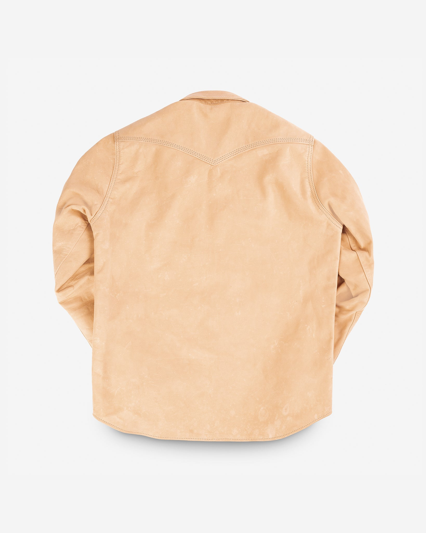 IHSB-PR-NAT Iron Heart X Simmons Bilt Horsehide Western Shirt - The Pale Rider - Natural - 4