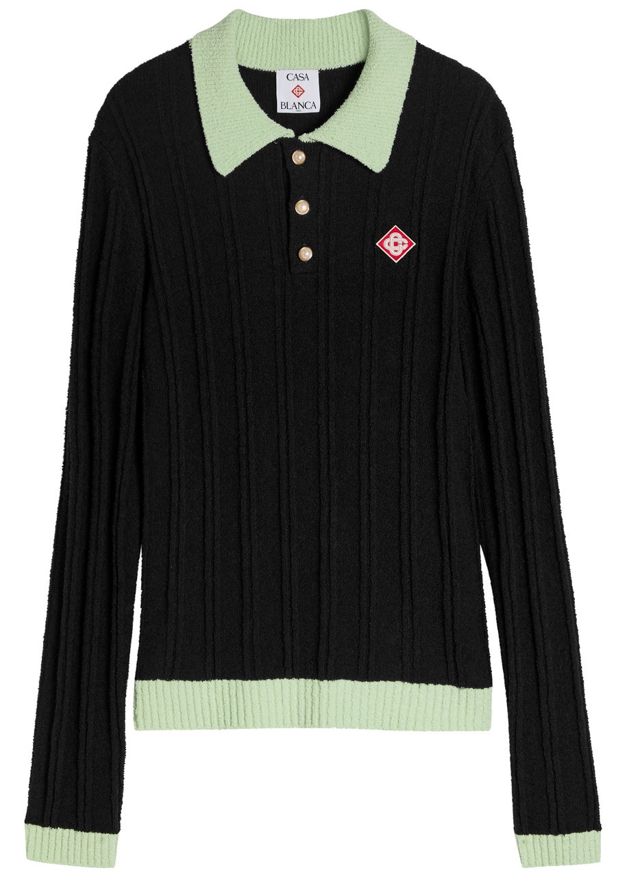 Casablanca Boucle Logo Terry Polo Shirt - 1