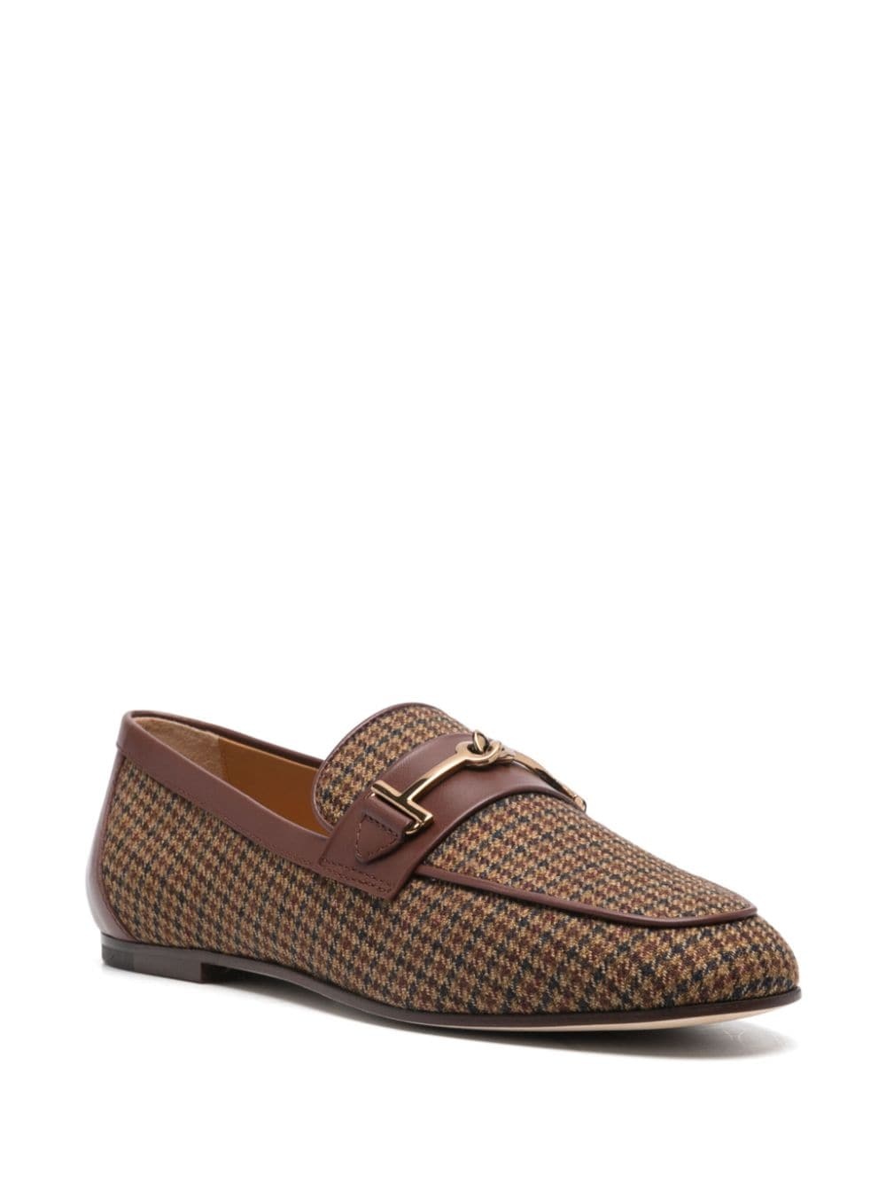 Horsebit-detail houndstooth loafers - 2