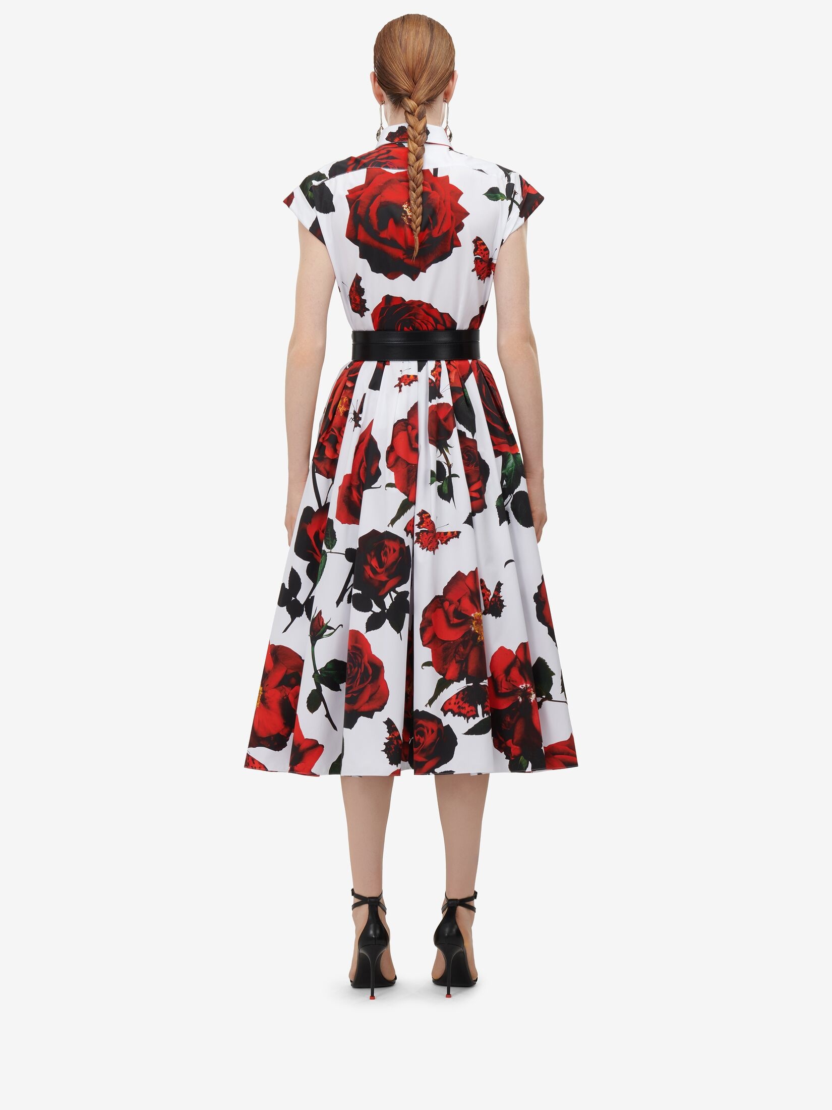 Women's Tudor Rose Flared Shirt Dress in Optic White - 4
