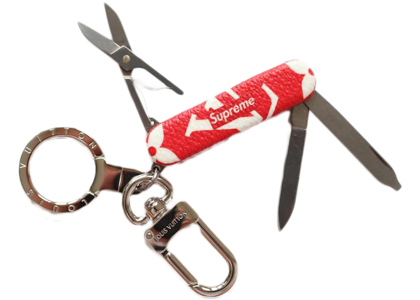 Louis Vuitton x Supreme Pocket Knife Key Chain Red - 2