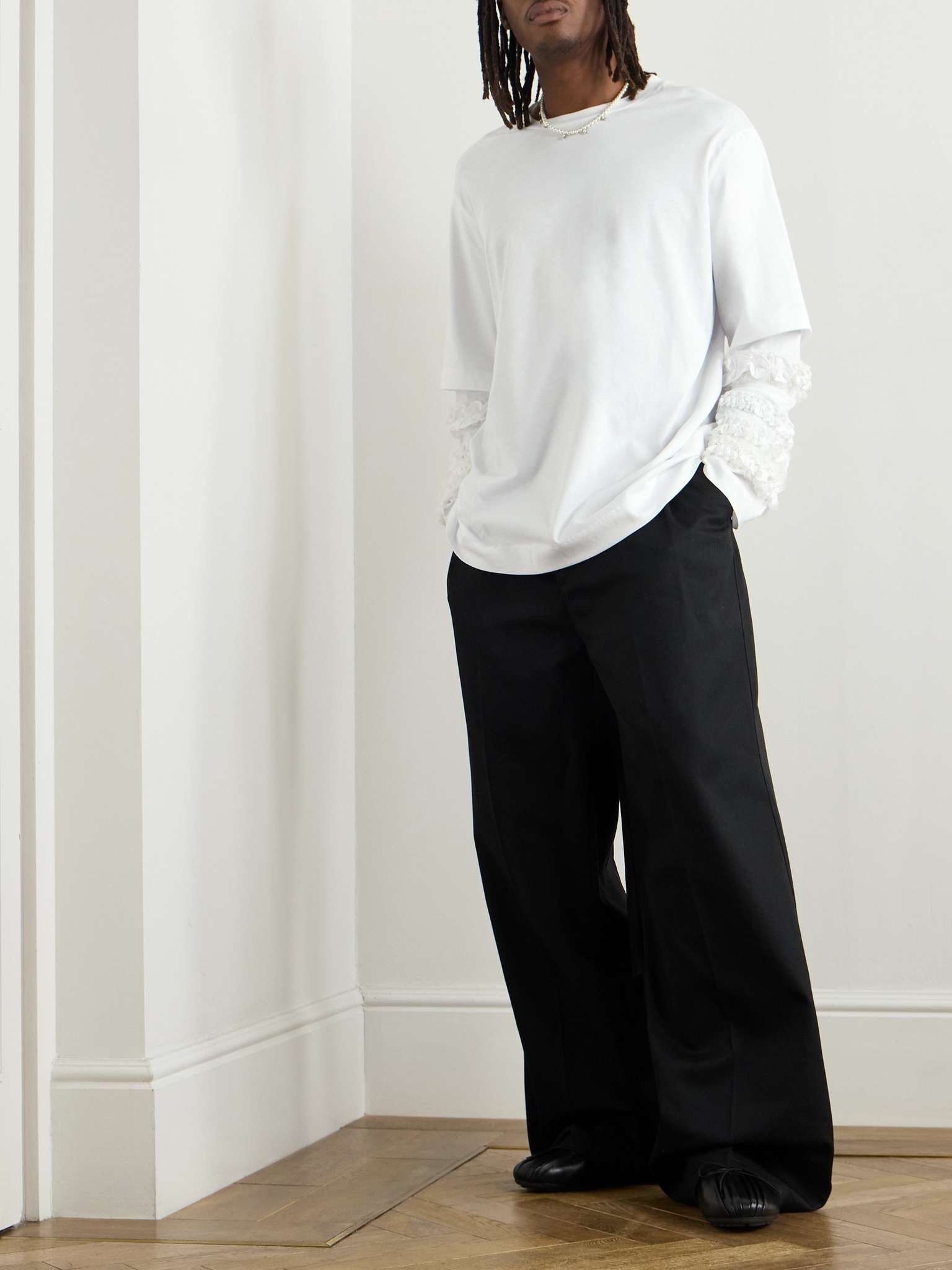 Ruffled Tulle-Trimmed Cotton-Jersey T-Shirt - 2