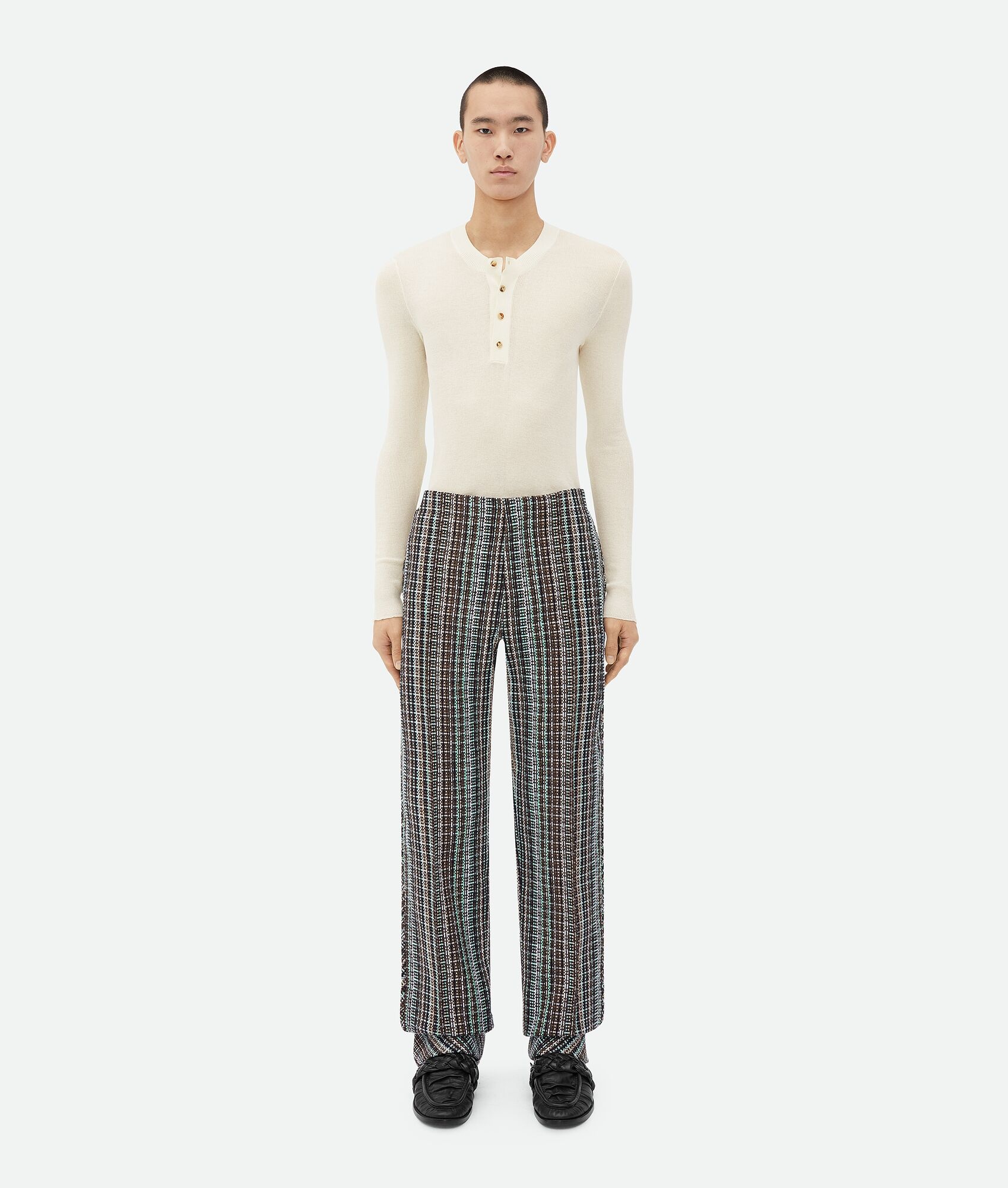 Cotton Check Trousers - 1