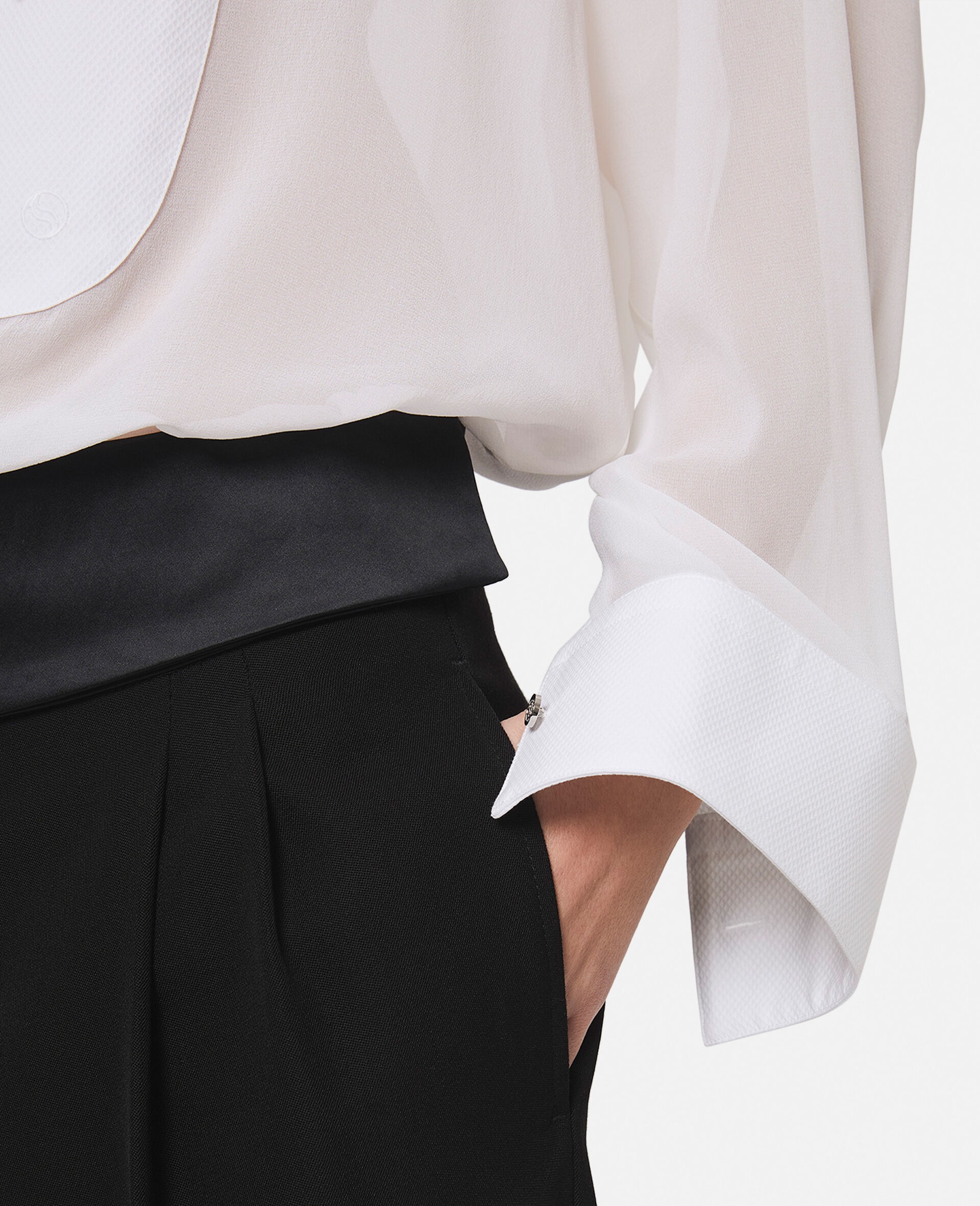 Wide Leg Tuxedo Trousers - 5