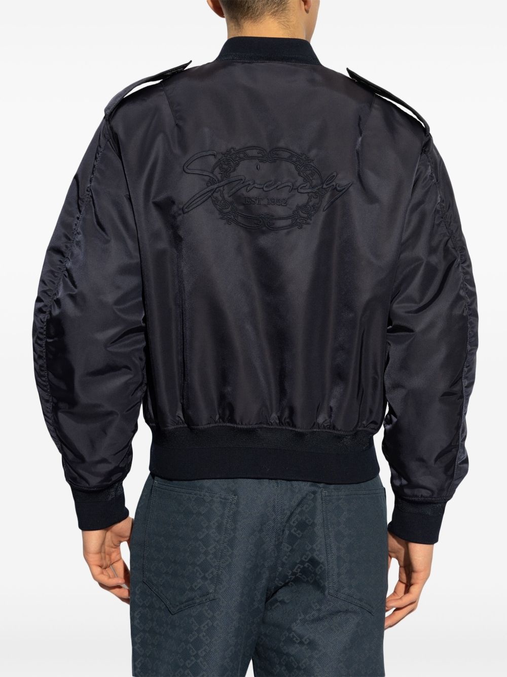 logo-embroidered bomber jacket - 4