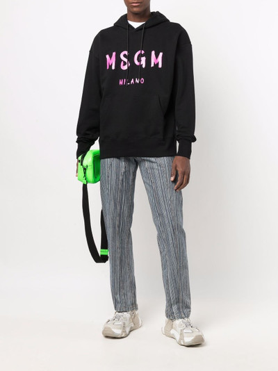 MSGM logo-print long-sleeved hoodie outlook