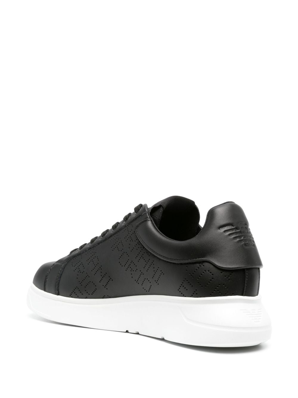 Icon logo-perforated leather sneakers - 3