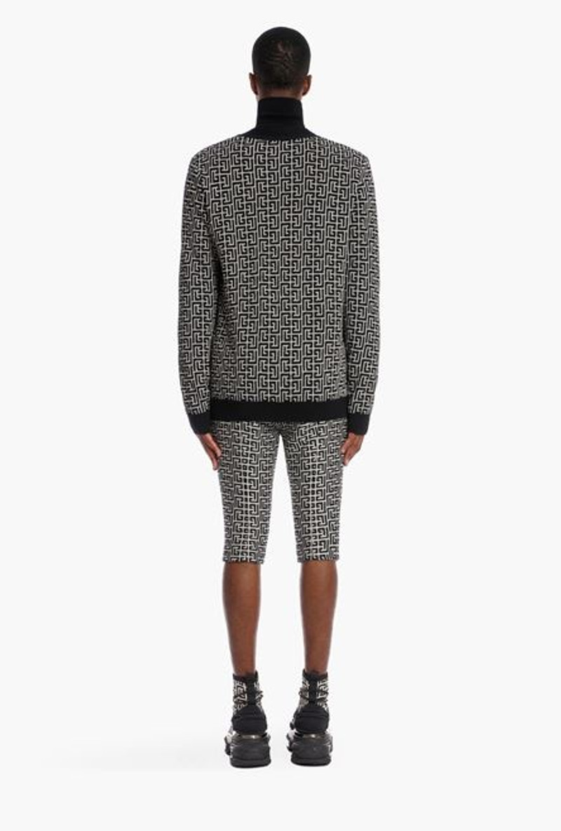 Bicolor ivory and black wool cardigan 3