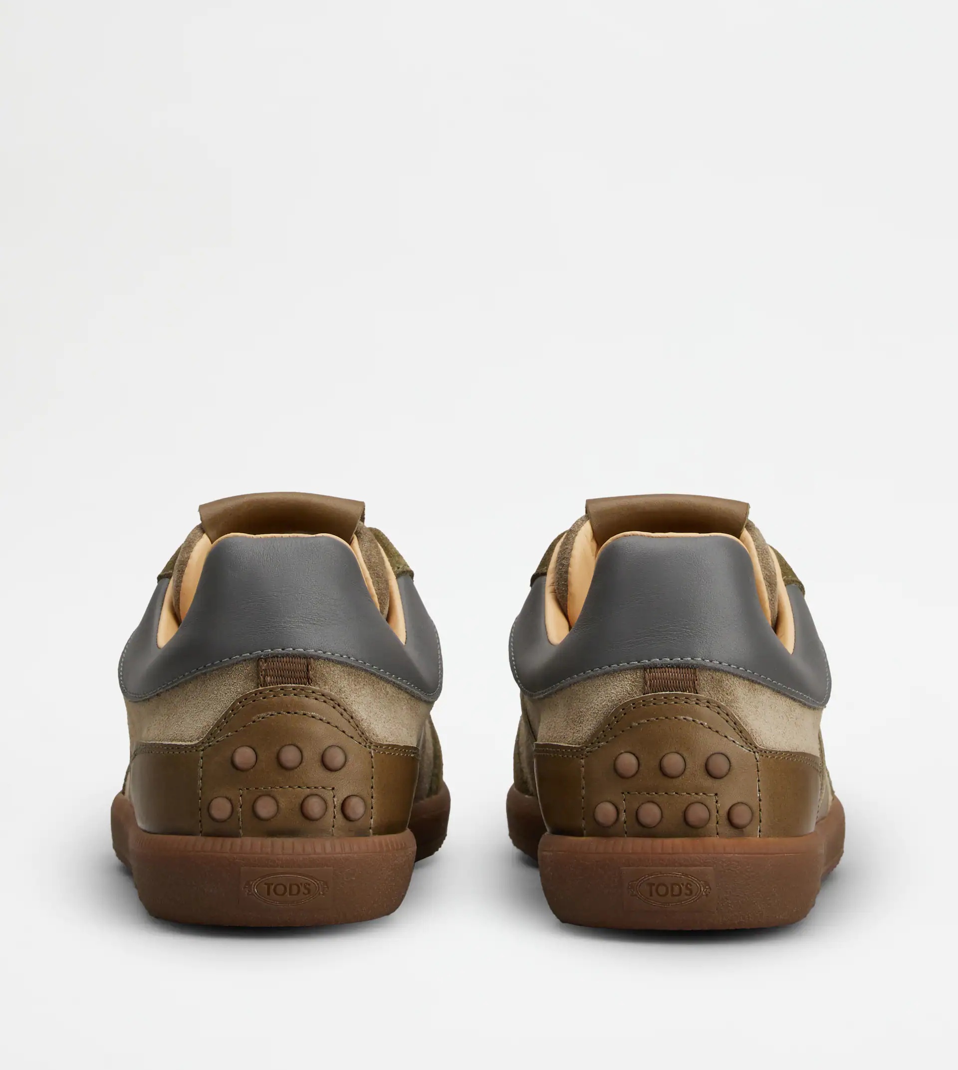 TOD'S TABS SNEAKERS IN SUEDE - GREEN, BROWN - 3