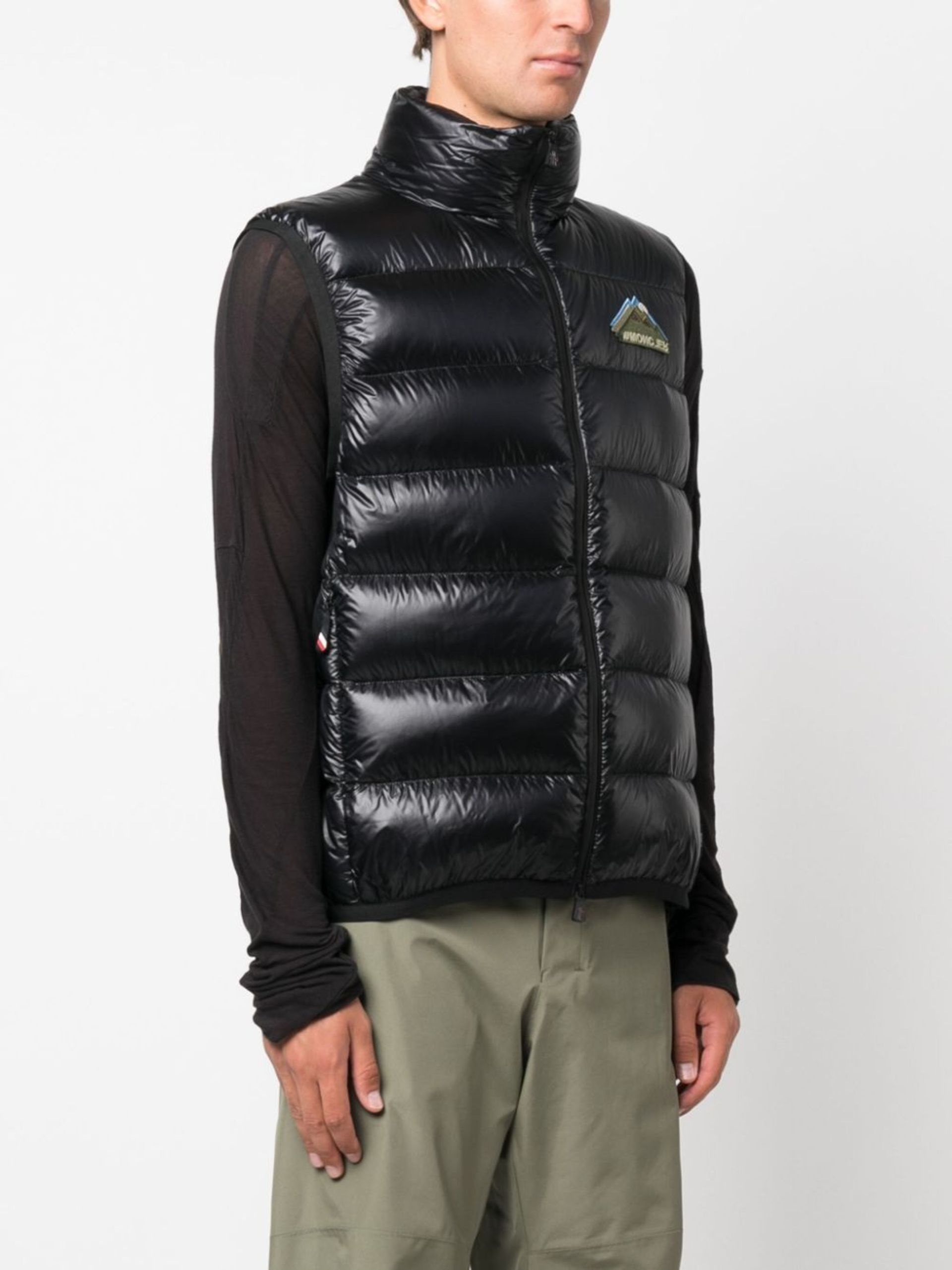 Black Panelled Padded Gilet - 3