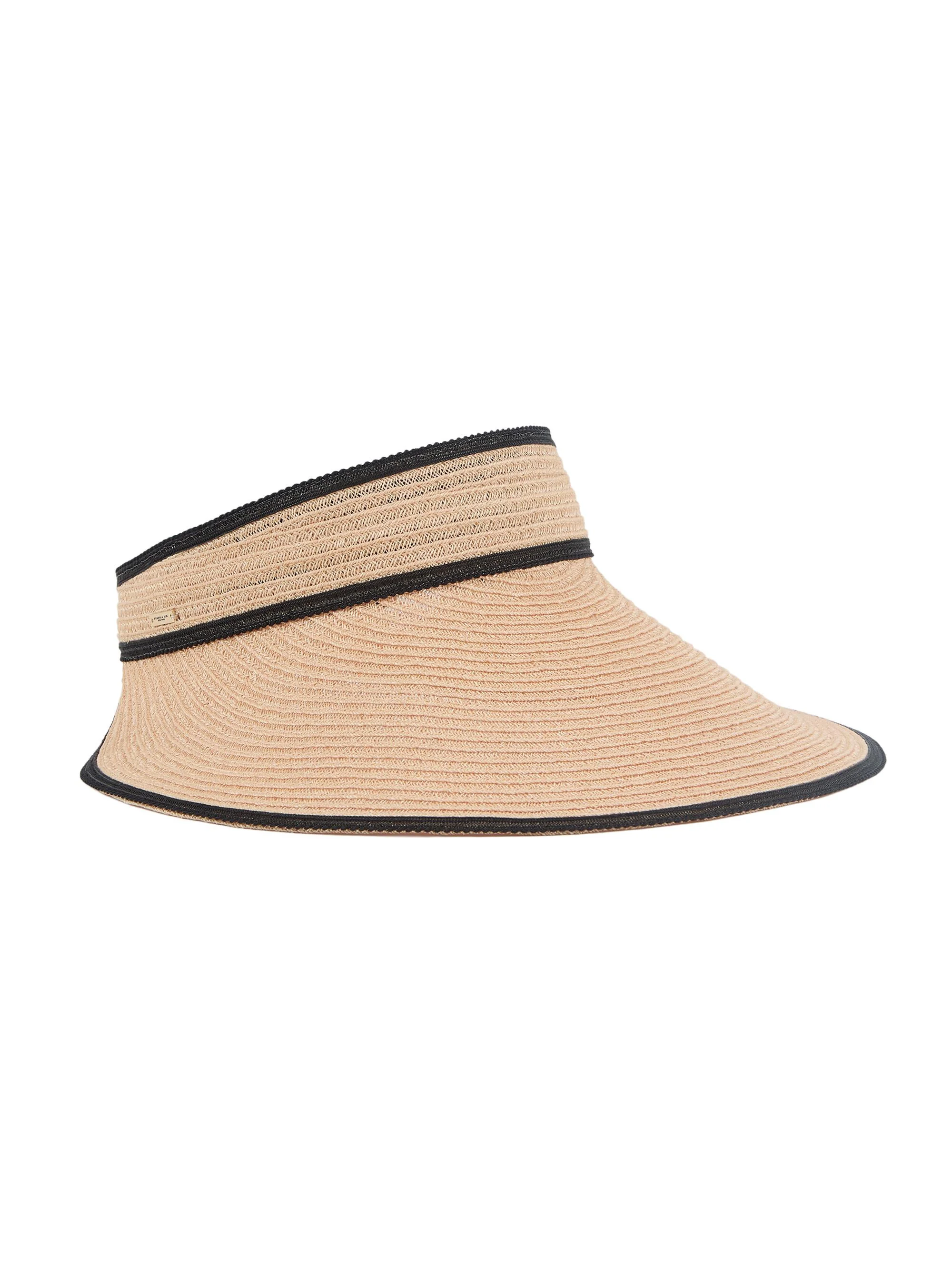Women's Trixie Woven Visor Hat - Camel Black - 1