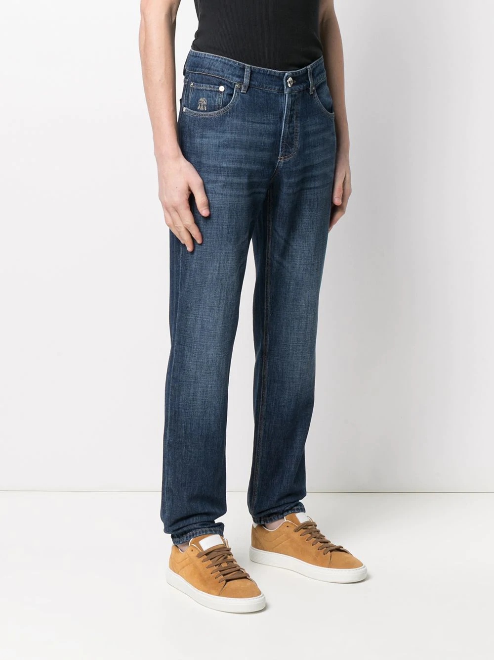 dark-wash straight-leg jeans - 3