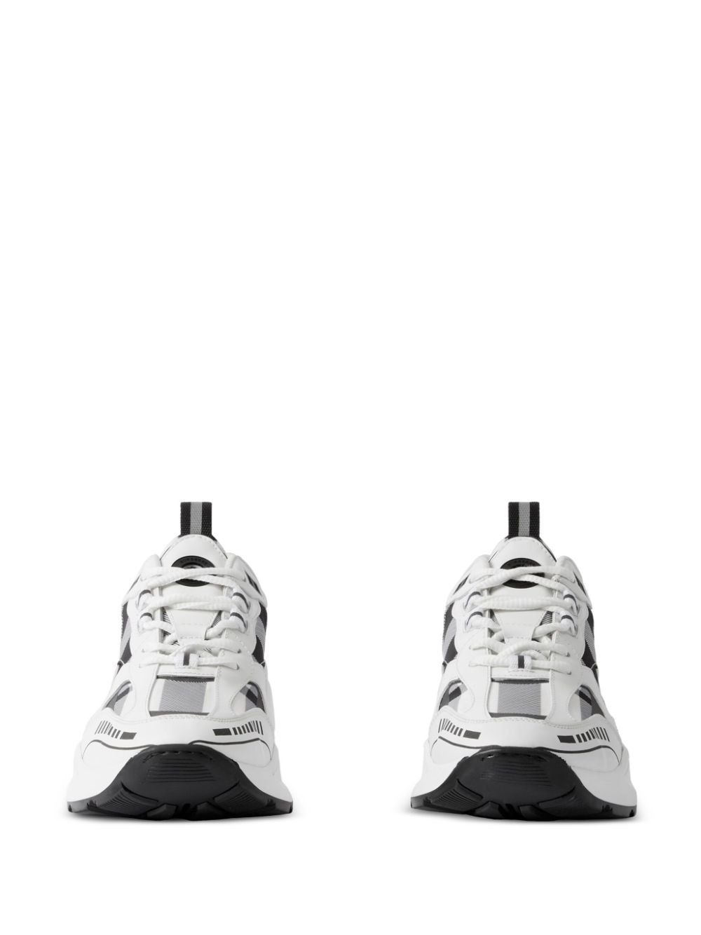 check-pattern leather sneakers - 5