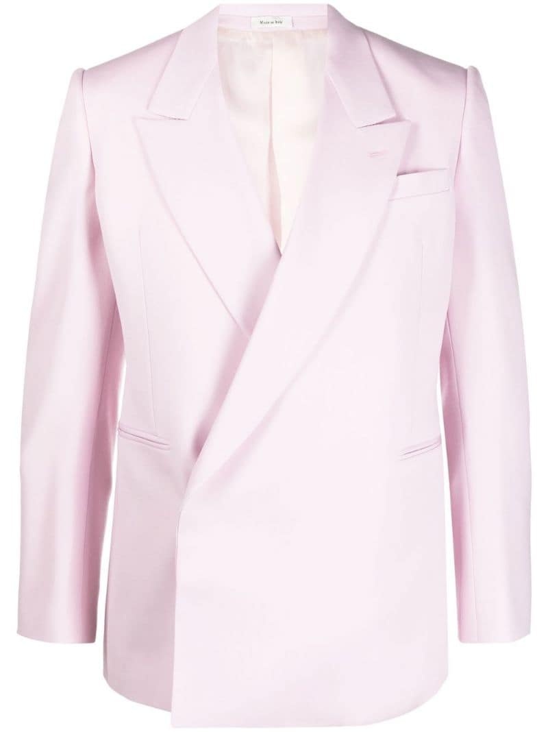 off-centre fastening wool blazer - 1