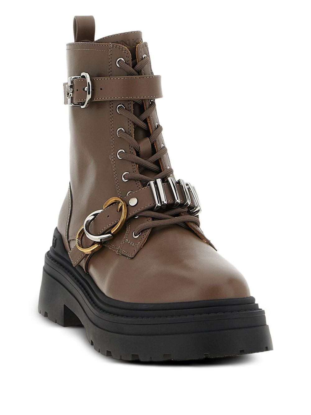 buckle-strap lace-up boots - 2