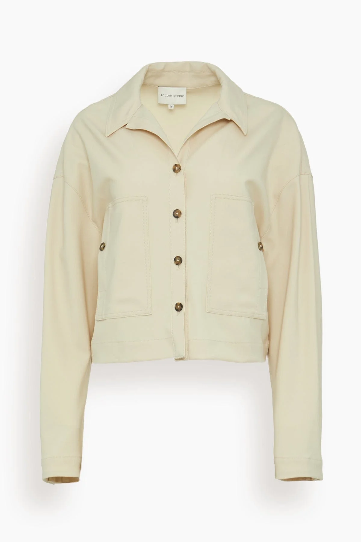 Boxy Shirt in Chiffon Beige - 1