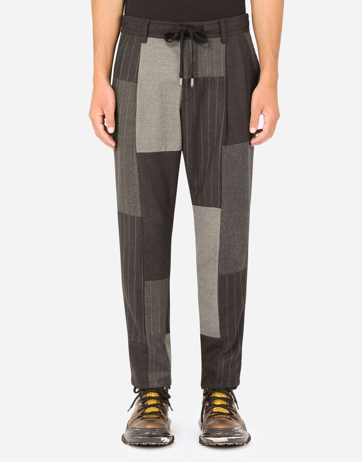 Cashmere and wool patchwork pants - 1