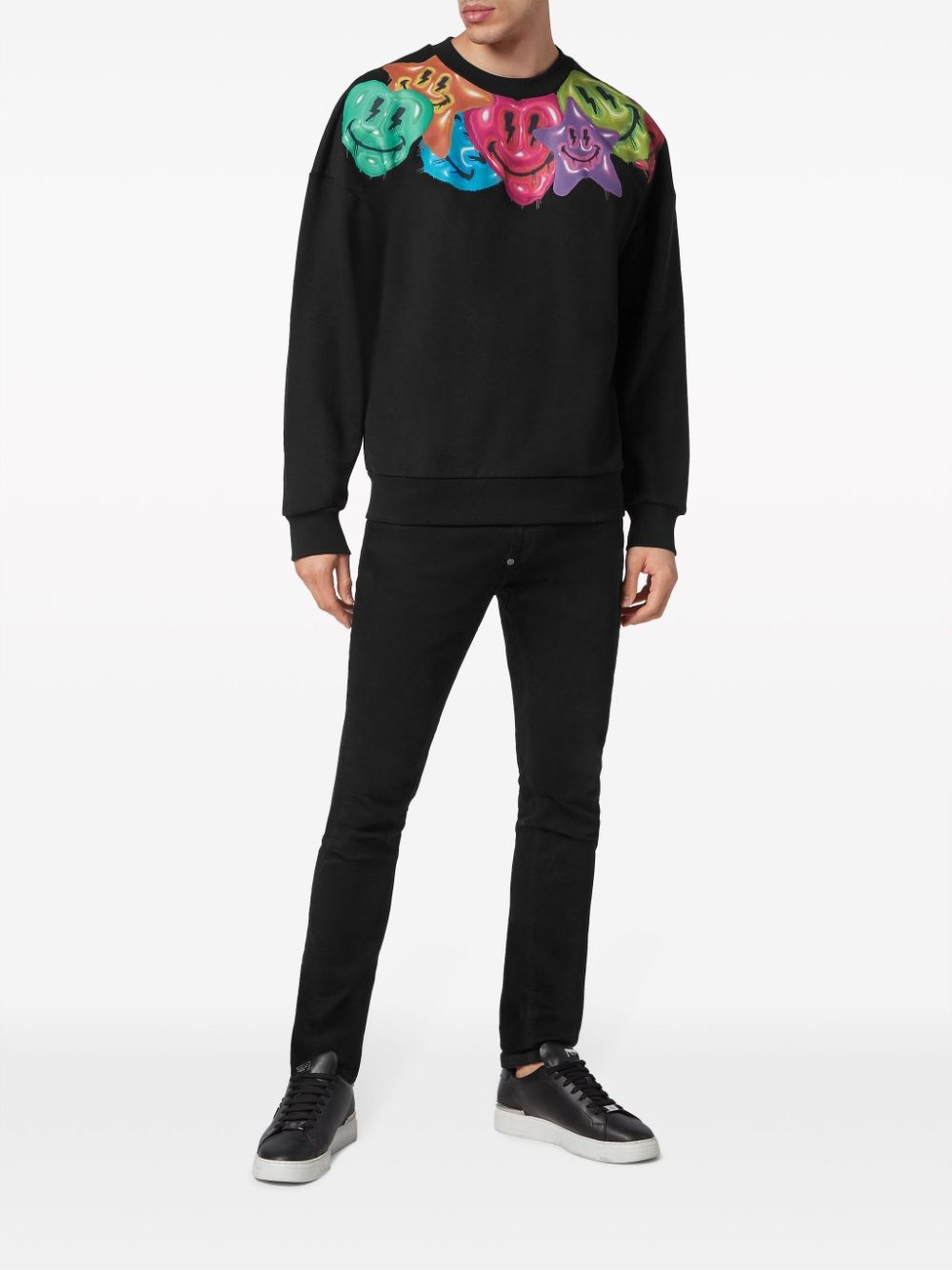 smiley face-print sweatshirt - 2